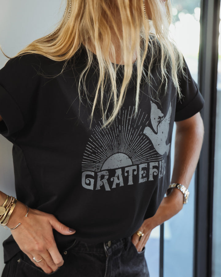 Polera Grateful - Negra